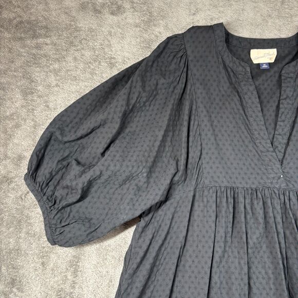 Universal Thread Women Maxi Dress Puff Sleeve Lagenlook Pockets Black XS L106 - Picture 3 of 10